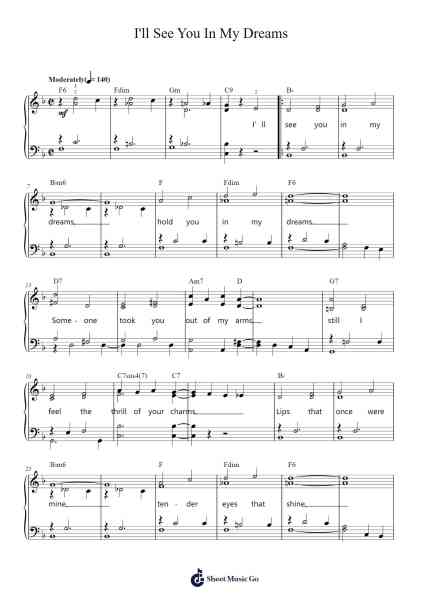 I'll See You In My Dreams Sheet Music by Isham Jones-Arr.Yorkkim