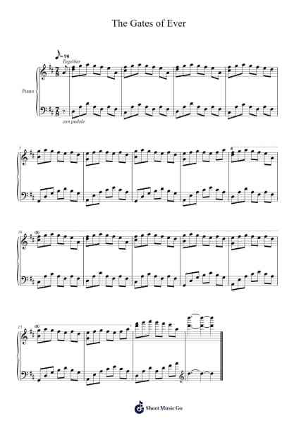 The Gates of Ever Sheet Music by Ocwright-Arr.Cookqe