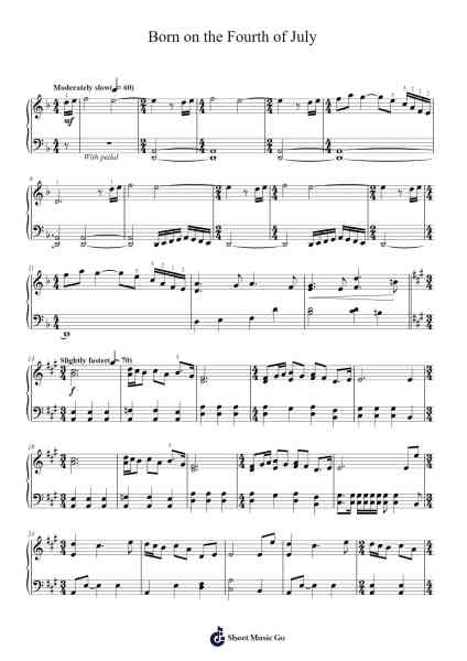 Born on the Fourth of July Sheet Music by Tom Paxton-Arr.Hoodlyle Joyyoung