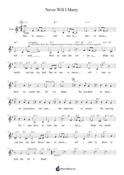 Never Will I Marry Sheet Music by Frank Loesser-Arr.Ranlass Dulelroy