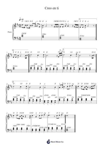 Creo en ti Sheet Music by Charholmes-Arr.Backpert Poexon