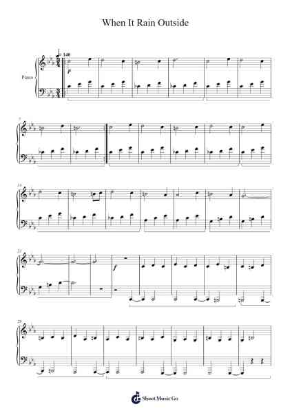 When It Rain Outside Sheet Music by adam kemicha-Arr.Leolop Faypys