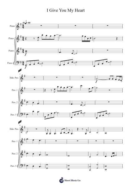I Give You My Heart Sheet Music by Hillsong-Arr.Quinliet