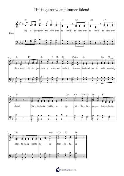 Hij is getrouw en nimmer falend Sheet Music by -Arr.Latckens