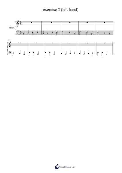 exercise 2 (left hand) Sheet Music by -Arr.Vefrank Graseph