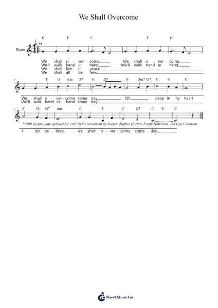 We Shall Overcome Sheet Music by Peter Seeger-Arr.Wergiles Harwer