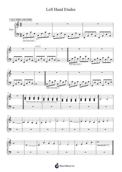 Left Hand Etudes Sheet Music by andrewcyrs19-Arr.Inmark Ausbrooke