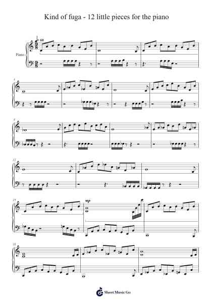 Kind of fuga - 12 little pieces for the piano Sheet Music by Ogfey-Arr.Hilye
