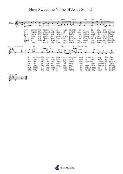 How Sweet the Name of Jesus Sounds Sheet Music by Alexander R. Reinagle-Arr.Zoeliot Maugpe