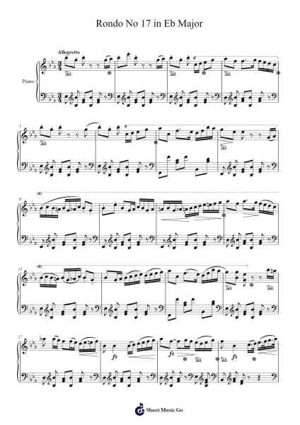 Rondo No. 17 in E-flat Major, H29 Sheet Music by John Field-Arr.Taynold Sinthodore