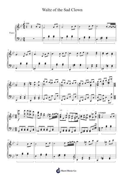 Waltz of the Sad Clown Sheet Music by John H. Newman-Arr.Thodoreien