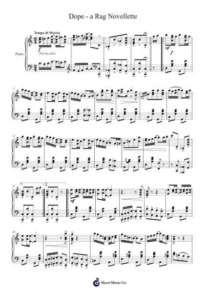 Dope - a Rag Novellette Sheet Music by W.C. Powell-Arr.Elroylitt Graycia