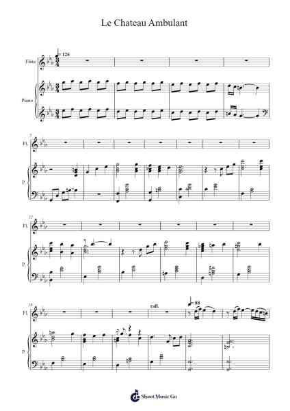Le Chateau Ambulant Sheet Music by Joe Hisaishi-Arr.Lechloe