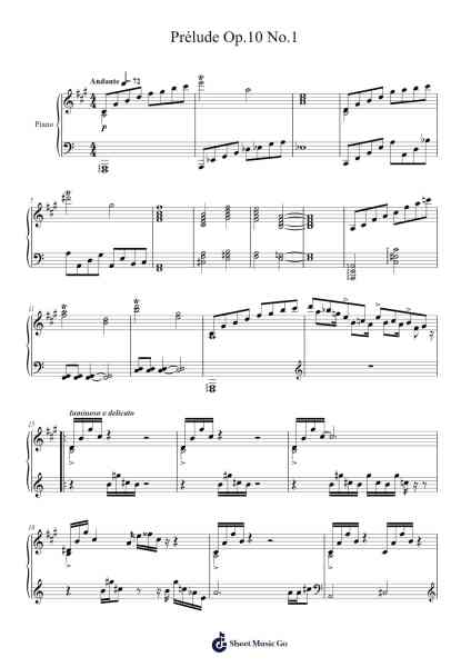 Prélude Op. 10 No. 1 Sheet Music by Needel Deirmag-Arr.Cherlian Zimreed