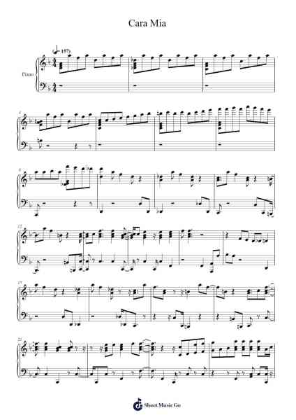 Cara Mia Sheet Music by Baccara-Arr.Reywood