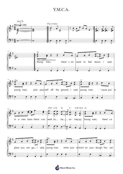 Y.M.C.A. Sheet Music by Village People-Arr.Pullzie Willmiles