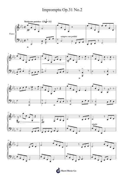 Impromptu Op.31 No.2 Sheet Music by Haleste Hokiel-Arr.Webbjohn Zafy