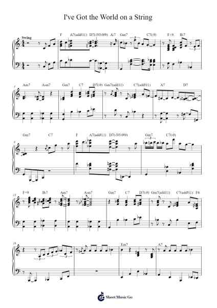 I've Got the World on a String Sheet Music by Unknown author-Arr.Jonesram Bonah