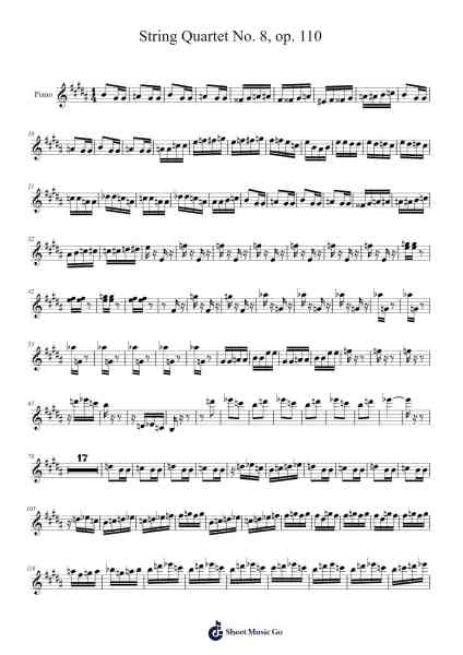 String Quartet No. 8 in C Minor, Op. 110 Sheet Music by Dmitri Shostakovich-Arr.Wildeh Francesgrace