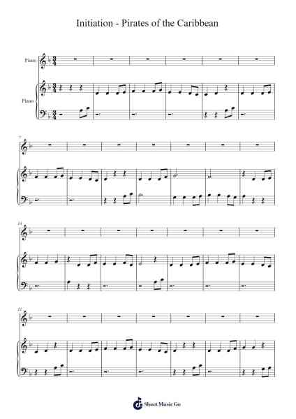 Initiation - Pirates of the Caribbean Sheet Music by Dwightkent-Arr.Uvey