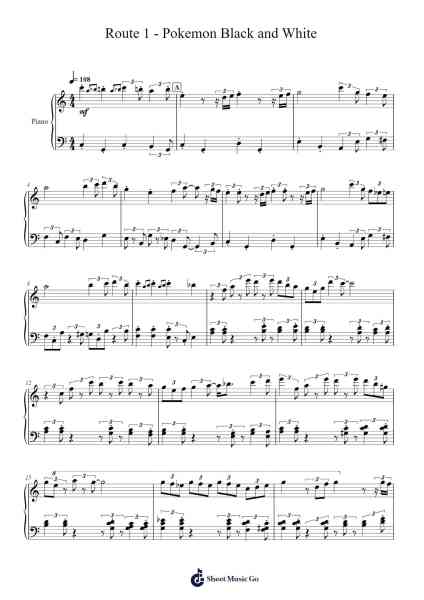 Route 1 - Pokemon Black and White Sheet Music by Junichi Masuda-Arr.Urrite