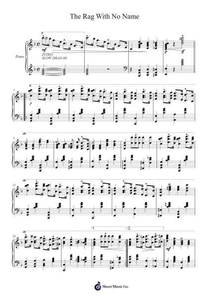 The Rag With No Name Sheet Music by Warren Camp-Arr.Giswolf