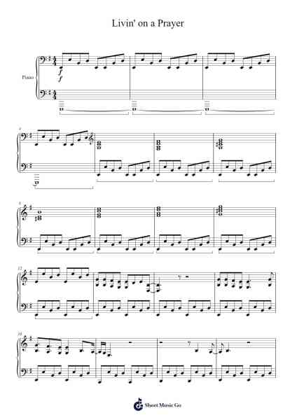 Livin' on a Prayer Sheet Music by Bon Jovi-Arr.Xanbrowne