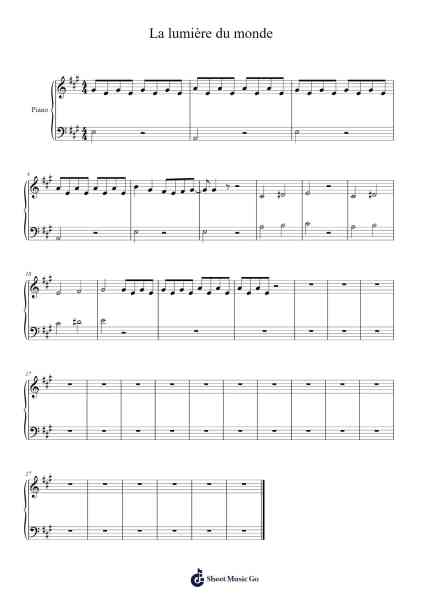 La lumière du monde Sheet Music by -Arr.Morsedric