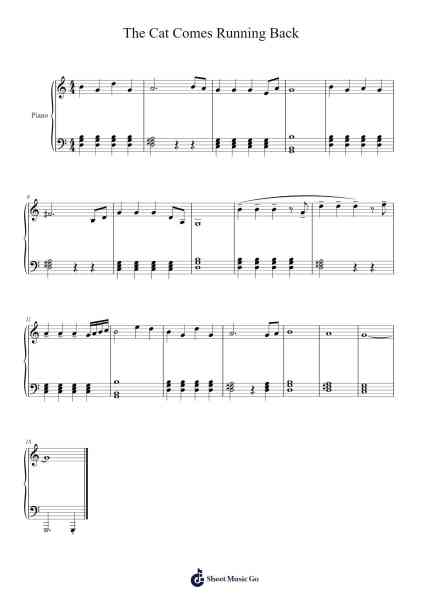 The Cat Comes Running Back Sheet Music by Connor Vandenbourne-Arr.Perrusk