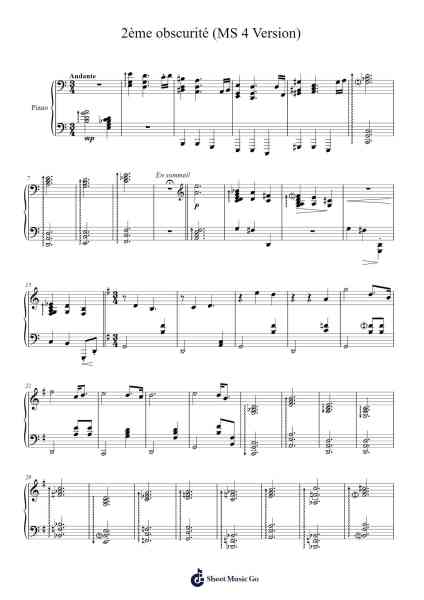 2ème obscurité (MS 4 Version) Sheet Music by Rosalie de Neubourg-Arr.Temky Pisoll