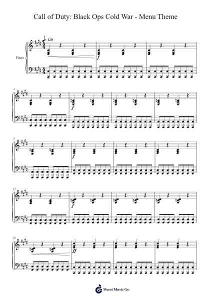 Call of Duty: Black Ops Cold War - Menu Theme Sheet Music by Murray Gold-Arr.Leiflance Bessvian