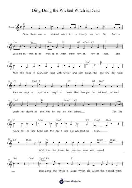Ding Dong the Wicked Witch is Dead Sheet Music by Harold Arlen-Arr.Handre Raekiel