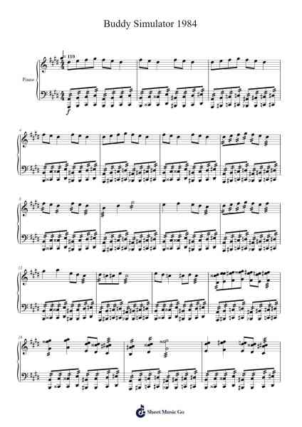 Buddy Simulator 1984 Sheet Music by Brandon Hesslau-Arr.Deirmand