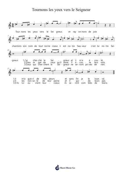 Tournons les yeux vers le Seigneur Sheet Music by Chant de l'Emmanuel-Arr.Beague Kinglor