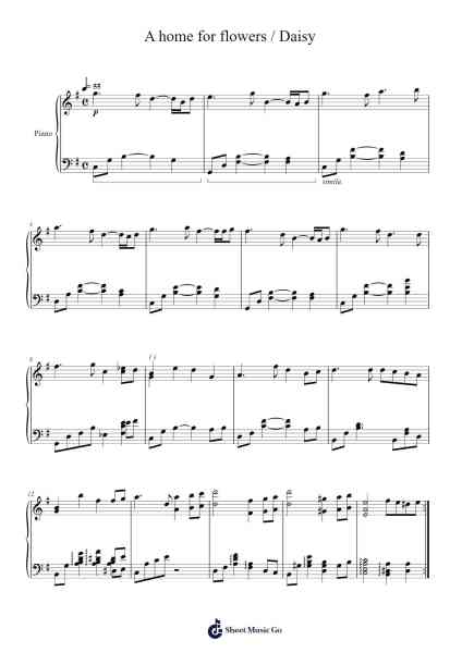 A home for flowers / Daisy Sheet Music by Pedro Silva-Arr.Krispert