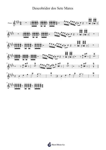 Descobridor dos Sete Mares Sheet Music by Tim Maia-Arr.Urkuk Joneswat