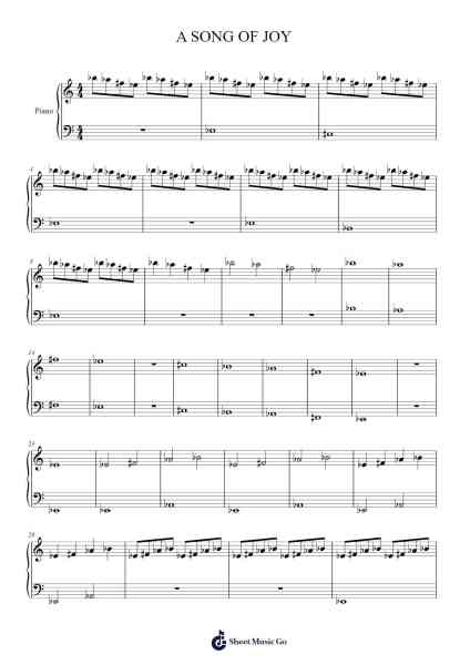 A SONG OF JOY Sheet Music by -Arr.Priestwylde Backcah
