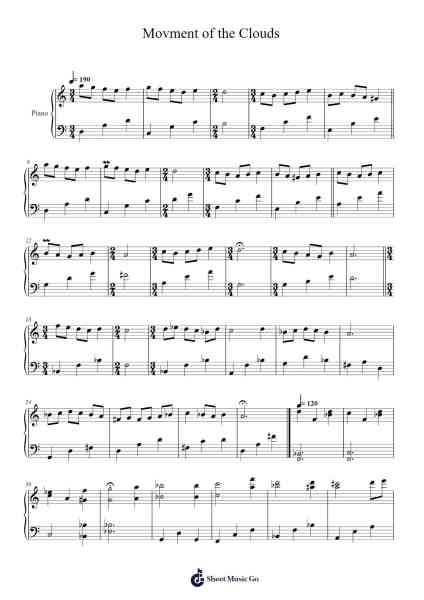 Movment of the Clouds Sheet Music by yotam arbell-Arr.Rihous Neilvy