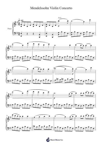 Violin Concerto in E Minor, Op. 64 Sheet Music by Felix Mendelssohn-Arr.Yorkkim