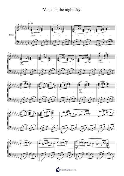 Venus in the night sky Sheet Music by Masao Aichi-Arr.Hoodlyle Joyyoung