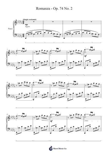 Romanza Op. 74 No. 2 Sheet Music by Brightfrances-Arr.Virbell