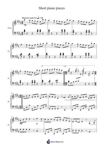 Short Piano Pieces 1-2 in 9/8 Sheet Music by Keiichi Suzuki-Arr.Alruth