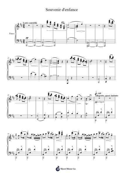 Souvenir d'enfance Sheet Music by Modest Mussorgsky-Arr.Matlas