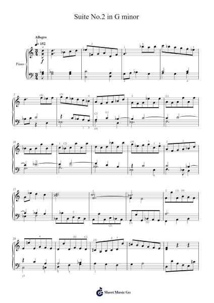 Suite No. 2 in G Minor Sheet Music by Domenico Zipoli-Arr.Sainsgen Junebrowne