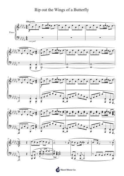 Rip out the Wings of a Butterfly Sheet Music by HIM-Arr.Louhal
