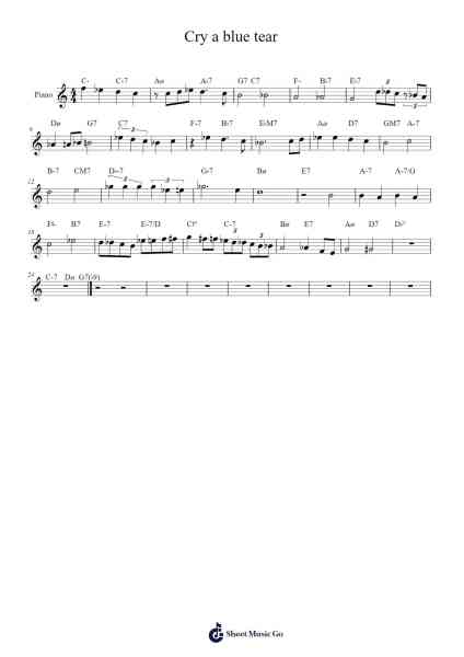 Cry a blue tear Sheet Music by Benny Golson-Arr.Efbooth Borgfe