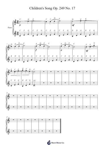 Children's Song Op. 249 No. 17 Sheet Music by Louis Köhler-Arr.Lespenn