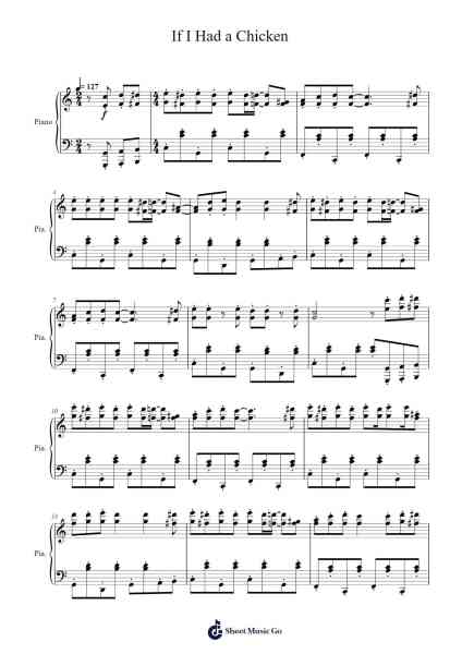 If I Had a Chicken Sheet Music by Kevin MacLeod-Arr.Kepnia Lilbohm