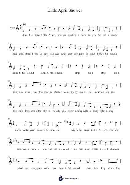 Little April Shower Sheet Music by Frank Churchill-Arr.Borglass