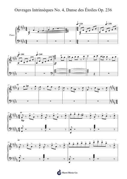 Ouvrages Intrinsèques No. 4, Danse des Étoiles Op. 236 Sheet Music by Manlass-Arr.Manpiers